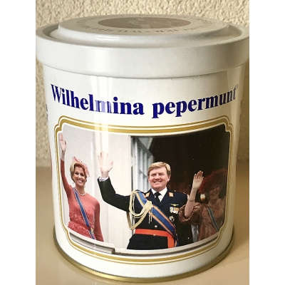 Trommel Willem-Alexander & Maxima Wilhelmina Pepermunt
